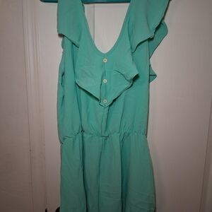 Mint Green Ruffle Romper